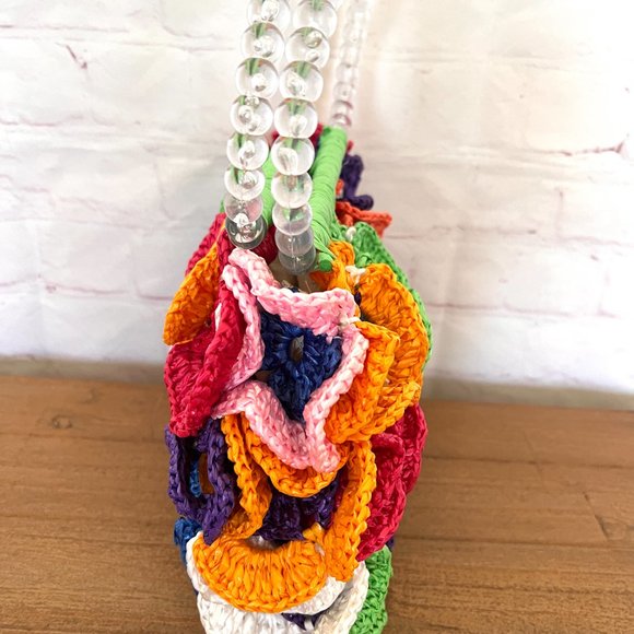 Bright Colored Crochet Purse/Handbag - Handmade 90's - Picture 10 of 10